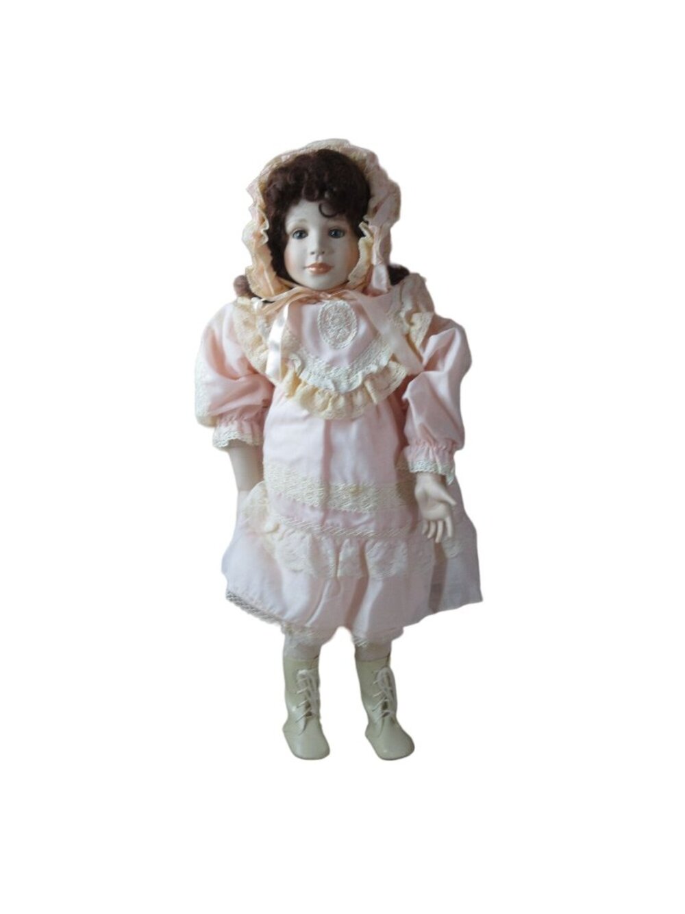 Seymour Mann Hargrave Porcelain 22" Doll with Pink Victorian Style Dress
